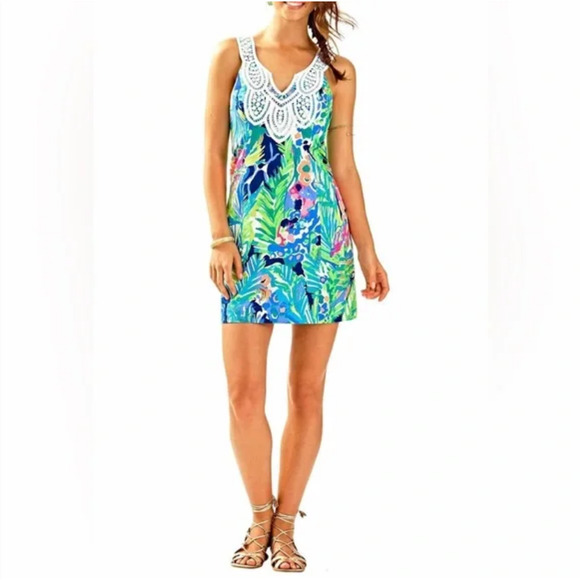 LILLY PULITZER Largo Shift Dress Multicolor Palm Leaves Tropical NWT - Picture 3 of 12
